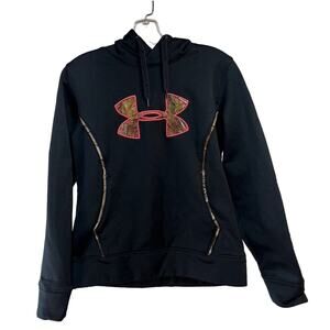 Under Armour Hoodie Women's Medium Storm Caliber Camo Black Pink Fury Pullover